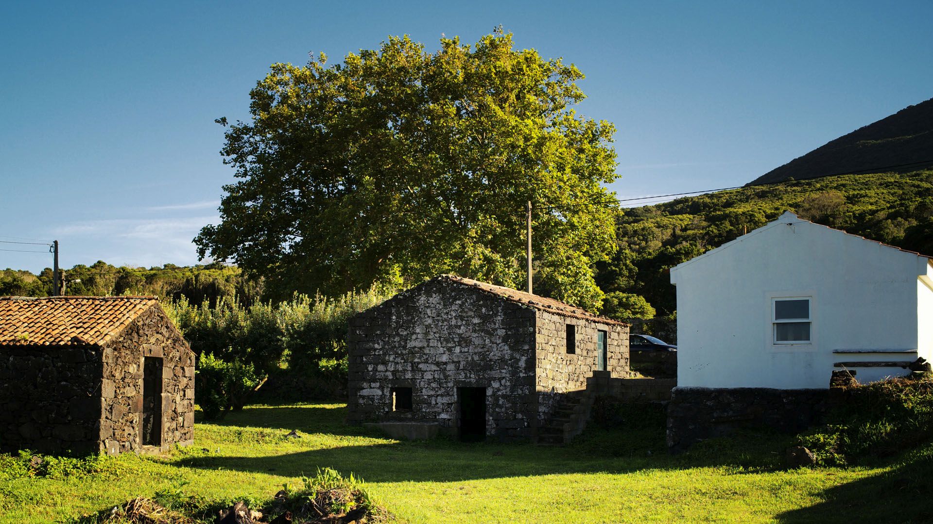 stone houses land island