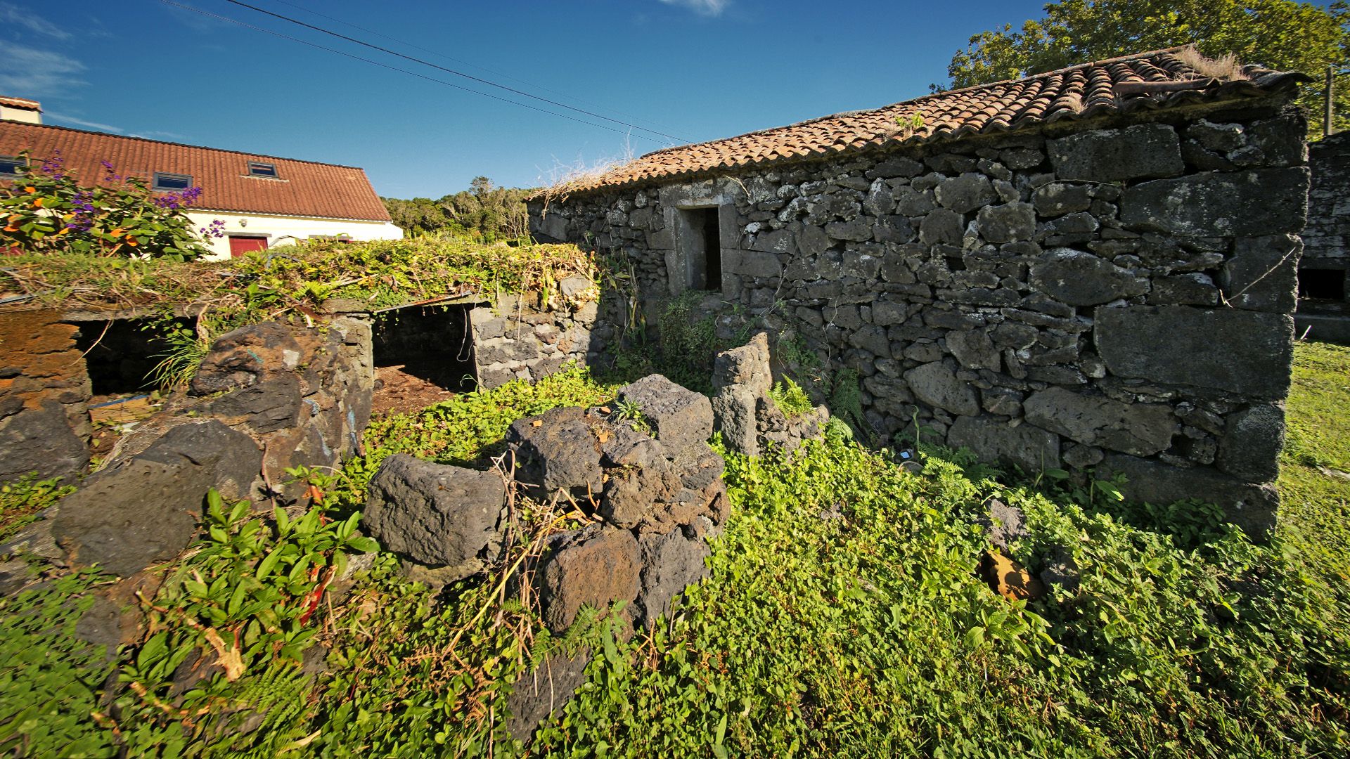 stone houses land island